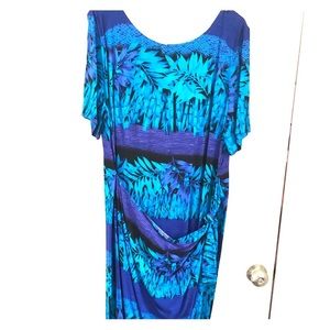 Women’s tropical faux wrap dress Size 14